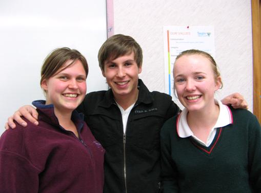 Taupo youth representatives from left: Kristin Van Hees, Geordie McLachlan and Anna-Rose Davies.